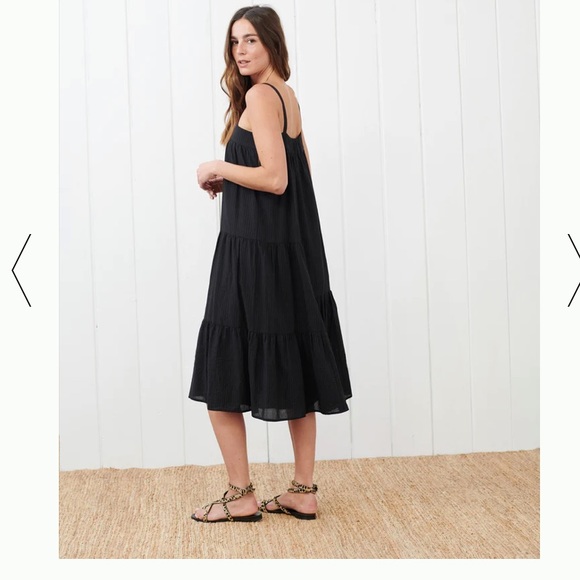 🖤🖤JENNI KAYNE Seersucker Summer Dress in Black🖤🖤 - Picture 4 of 10